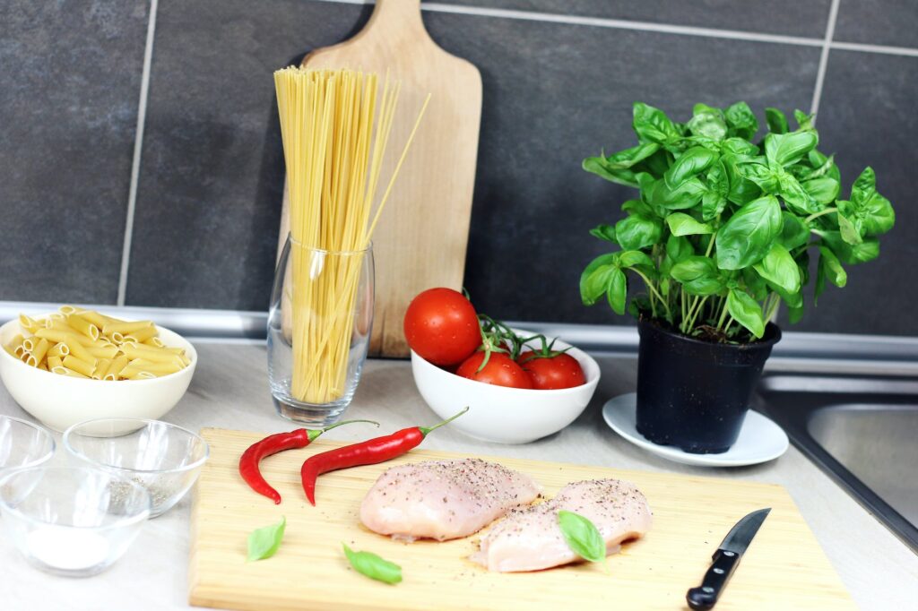 cooking cutting board delicious food