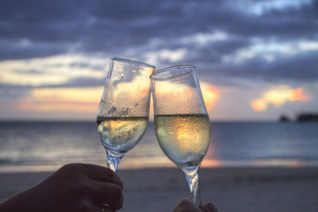 sea sunset beach couple